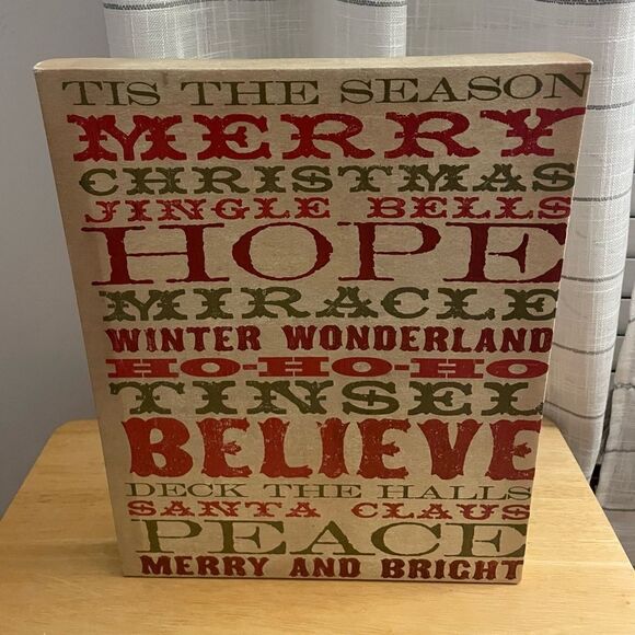 Canvas Christmas Sign ~ Stand Alone Or Wall Hanging - Picture 1 of 7